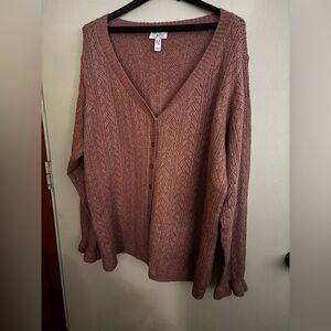 Women's Knit Sweater - denim + company. Pink cardigan